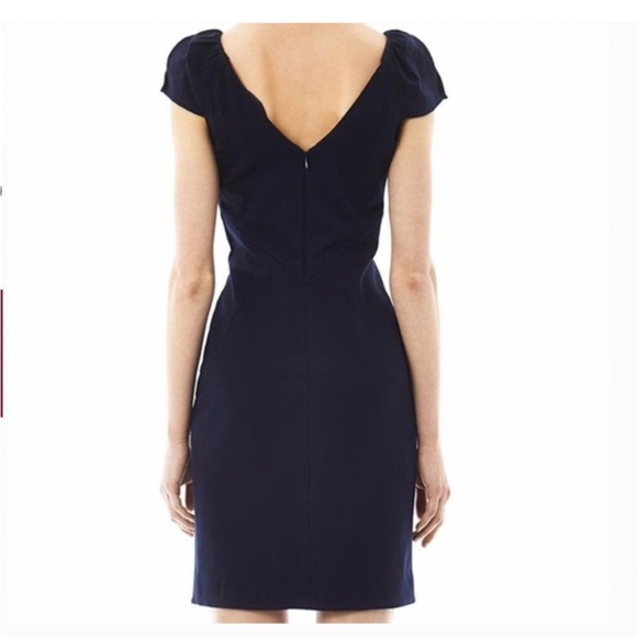 DVF Helen Black Sheath Dress Size 10 — Quiet Luxury Minimalist LBD - Picture 7 of 7